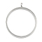 304 Stainless Stee Locket Pendants, with Glass, Flat Round Charm, Stainless Steel Color, 46x39x6mm, Hole: 5mm