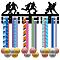 Fashion Wood Medal Hanger Holder, 2 Line Display Wall Rack, with Screws & Anchor Plug, Football, 150x400mm, Hole: 5mm