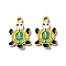 Ion Plating(IP) 304 Stainless Steel Pendants, with Enamel, Turtle Charm, Golden, 17x11x1.5mm, Hole: 1.8mm