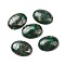 Natural Malachite Cabochons, with Chalcopyrite, Oval, 30x22x6~6.5mm