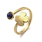 304 Stainless Steel with Natural Lapis Lazuli Ring, US Size 7 1/4(17.5mm)