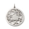 Non-Tarnish 304 Stainless Steel Pendants, with Jump Ring, Flat Round, Stainless Steel Color, Heart, 33x29.5x2mm, Hole: 5.5mm