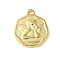 304 Stainless Steel Pendants, Ion Plating(IP), Heptagon with Angel, Real 18K Gold Plated, 21x18x2.5mm, Hole: 2mm