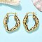 Brass Hoop Earrings, Rack Plating, Long-Lasting Plated, Lead Free & Cadmium Free, Leopard Print, Real 18K Gold Plated, 27.50x21.50x6mm