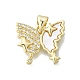 Латунные микропаве прозрачные подвески с фианитом KK-V010-14G-1