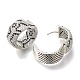 Серьги-кольца из латуни с микропаве из кубического циркония EJEW-H016-17P-2