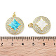 Латунные микропаве прозрачные подвески с фианитом KK-L213-003G-3