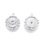 Латунные микропаве прозрачные подвески с фианитом KK-F841-08P