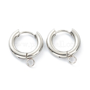Фурнитура для сережек-колец Huggie Hoop из нержавеющей стали 201 STAS-P283-01C-P