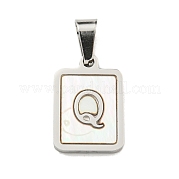 Подвески из натуральной белой ракушки из нержавеющей стали 304 STAS-S130-03P-Q