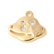 Латунные микропаве прозрачные подвески с фианитом KK-U064-09G