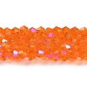 Прозрачные стеклянные бусины гальваническим пряди GLAA-F029-3mm-D11