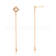 Серьги из латуни с микропейвом и прозрачным фианитом KK-T062-222G-NF