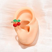 Серьги-манжеты с эмалью из латуни EJEW-U062-01A-G