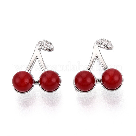 Подвески из латуни с микропаве из кубического циркония и смолы KK-T074-65P-1