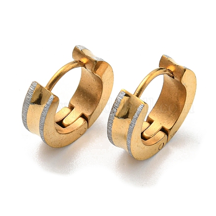 Серьги-кольца из нержавеющей стали 304 с текстурой EJEW-P230-01A-G01-1