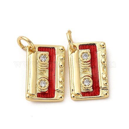 Латунь с фианитами и эмалевыми подвесками KK-Q098-10G-1