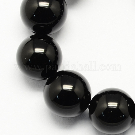 Природные обсидиана шарик нити G-R173-14mm-02-1