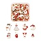64Pcs 8 Style Light Gold Christmas Theme Alloy Enamel Pendants, Christmas Tree & Santa Claus & Moon & Reindeer & Glove & Jingle Bell & Snowman, Mixed Color, 8pcs/box