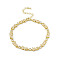 Brass Micro Pave Cubic Zirconia Chain Bracelets, Enamel Style Word LOVE Link Chain Bracelet, with Chain Extender & Lobster Claw Clasp, Golden, 7-5/8 inch(19.4cm)