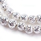 Electroplated Natural Lava Rock Bead Strands, Round, Bumpy, Silver Plated, 6~7mm, Hole: 1mm, about 66pcs/strand, 15.35 inch(39cm)