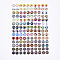 Glass Cabochons, with Self-Adhesive, for DIY Jewelry Making, Half Round with Mixed Patterns, Mixed Patterns, 12x4.5mm