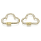 Brass Micro Pave Cubic Zirconia Screw Carabiner Lock Charms, for Necklaces Making, Quick Links, Cloud, Nickel Free, Real 16K Gold Plated, Clear, 23x32x3mm, Screw: 8x5mm