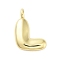 Rack Plating Brass Balloon Letter Pendants, Cadmium Free & Lead Free, Long-Lasting Plated, Real 18K Gold Plated, Letter L,17x13x4.5mm, hole: 2.5mm