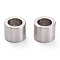Non-Tarnish 201 Stainless Steel Beads, Column, Matte Style, Stainless Steel Color, 10x8mm, Hole: 6.5mm