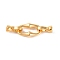 Brass Fold Over Clasps, Cadmium Free & Nickel Free & Lead Free, Oval Rectangle, Real 18K Gold Plated, 38mm, Hole: 4mm