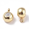 Brass Tube Bails, Loop Bails, Bail Beads, with CCB Plastic Inside, Long-Lasting Plated, Round, Golden, 7x5x3.8mm, Hole: 1mm