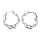 Rack Plating Brass Hoop Earrings for Women, Lead Free & Cadmium Free, Long-Lasting Plated, Platinum, 28x25x5mm