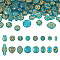 Pandahall 96Pcs 16 Styles Plating Acrylic Beads, Metal Enlaced, Mixed Shape, Dark Blue, 11~30x10.5~14x6~10.5mm, Hole: 1.2~1.8mm, 6pcs/style