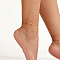 Elegant Brass Micro Pave Cubic Zirconia Heart Charm Anklets for Beach Vacation, Golden, 8-5/8 inch(220mm)
