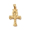 Ion Plating(IP) 304 Stainless Steel Pendants, Cross Charms, Golden, 33.5x21x3mm, Hole: 5x7mm