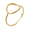 Ion Plating(IP) 304 Stainless Steel Cuff Rings for Women, Real 18K Gold Plated, Adjustable, 12mm
