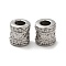 Tarnish Resistant 304 Stainless Steel Beads, Large Hole Beads, Column with Infinity, Stainless Steel Color, 8x8.5mm, Hole: 3.8mm