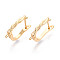 Brass Hoop Earring Findings, Cadmium Free & Nickel Free & Lead Free, Twist, Real 18K Gold Plated, 18.5x12x3mm, Hole: 1~1.2mm, Pin: 1mm