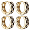 2 Pairs Tartan Pattern Enamel Chunky Hinged Hoop Earrings for Women, Real 18K Gold Plated Brass Earrings, Black, 13x4mm, Pin: 1mm