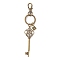 Alloy Keychain, Cadmium Free & Lead Free, Padlock and Key Shape, Antique Bronze, 123mm