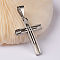 Tarnish Resistant 304 Stainless Steel Cross Big Pendants, Stainless Steel Color, 62x42x6mm, Hole: 11x6mm