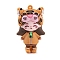 The 12 Chinese Zodiac Girl Doll PVC Plastic Pendants, Tiger, 56.5x34x22mm, Hole: 3mm