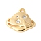 Brass Micro Pave Clear Cubic Zirconia Pendants, Cloud Charms, Rack Plating, Lasting-Plated, Nickel Free, Real 18K Gold Plated, 13x14.5x2.5mm, Hole: 1.4mm