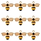 Alloy Enamel Pendants, Cadmium Free & Lead Free, Light Gold, Bees, Gold & Black, 17.5x22.5x4mm, Hole: 2mm