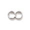 Rack Plating Brass Infinity Multi-strand Links, For Leather Cord Bracelets Making, Long-Lasting Plated, Lead Free & Cadmium Free, Platinum, 7.5x4x1.5mm, Hole: 2.8mm