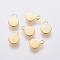 304 Stainless Steel Charms, Flat Round, Stamping Blank Tag, Golden, 7x5x0.6mm, Hole: 1mm