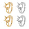 4Pcs 2 Color Adjustable Brass Solitaire Ring Settings, 4 Claw Prong Ring Settings, with Cubic Zirconia, Long-Lasting Plated, Oval, Platinum & Golden, Inner Diameter: 16~16.5mm, Tray: 10x8mm, 2Pcs/color