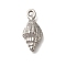 Anti-Tarnish 304 Stainless Steel Pendants, Conch Charm, Stainless Steel Color, 19x9x4.3mm, Hole: 1.8mm
