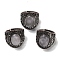 Natural Quartz Crystal Oval Adjustable Rings, Lead Free & Cadmium Free, Red Copper Plated Brass Finger Rings for Women Men, 24.4mm, Inner Diameter: 19.2mm