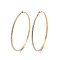 304 Stainless Steel Hoop Earrings, with Polymer Clay and Rhinestone, Ring, Golden, Crystal, 90x89x3.5mm
